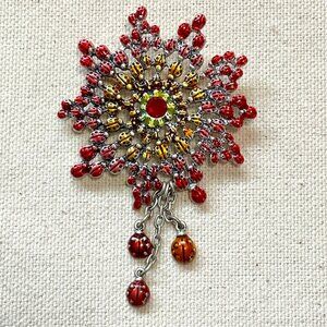 Chico’s Clustered Ladybug Brooch – Garden Party Maximalism